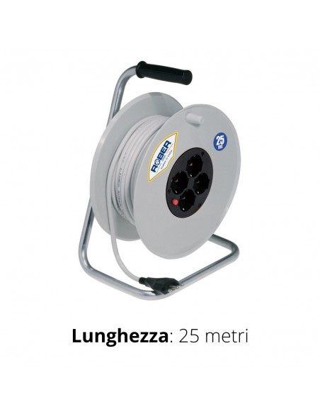 AVVOLGICAVO 25 MT. 3x1,5 4PRESE UNIVERSAL+DISGIUNT