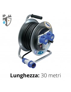 AVVOLGICAVO 30 MT. 3x2,5 2PRESE CEE BLU+DISGIUNT.