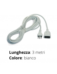 PROLUNGA LINEARE 3 MT. 3x0,75 SPINA+PRESA 10A+T