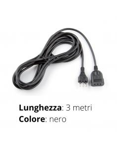 PROLUNGA LINEARE 3MT.3x0,75 SPINA+PRESA 10A+T NERA