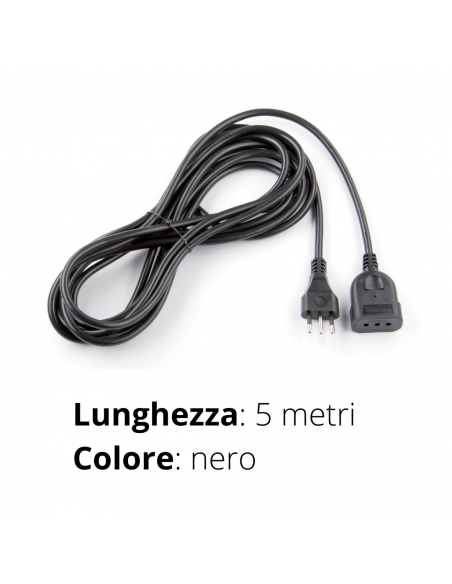 PROLUNGA LINEARE 5MT.3x0,75 SPINA+PRESA 10A+T NERA
