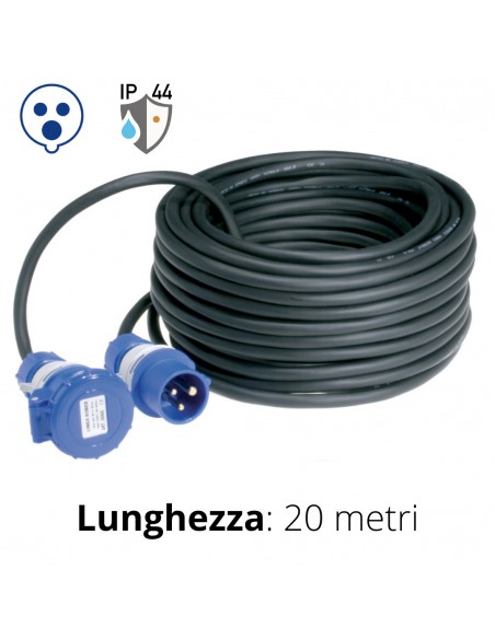 PROLUNGA IND. 20MT. 3x2,5 H07RN-F  SP+PR IP44 BLU