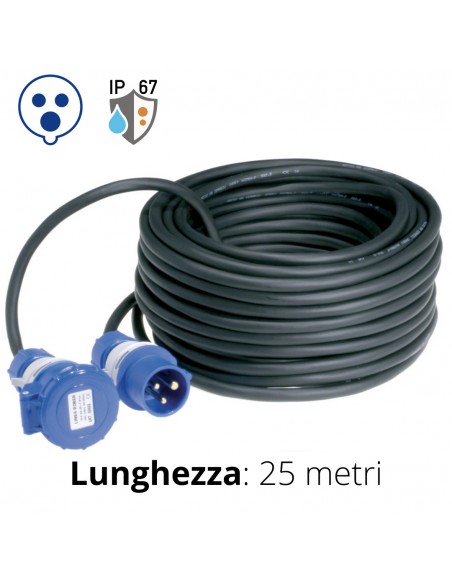 PROLUNGA IND 25MT 3x2,5 H07RN-F SP+PR IP67 BLU