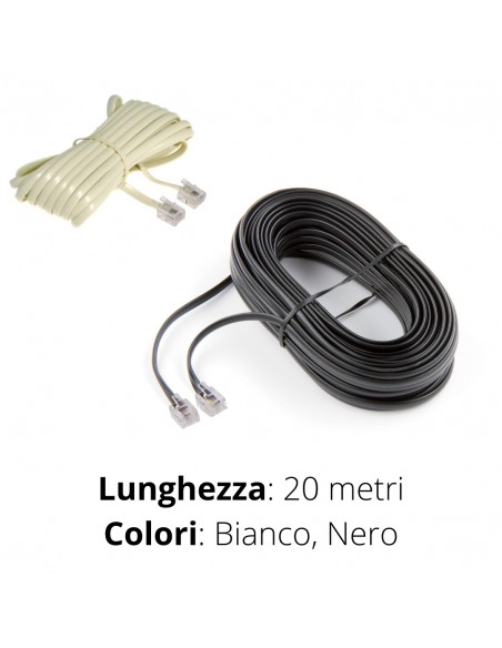 PROLUNGA TELEFONICA  20 MT.  PLUG+PLUG 6/4 ORO