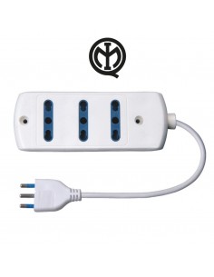 MULTIPRESA 3 POSTI CAVO 1,5 MT. 3x1 PRESE 10/16A+T