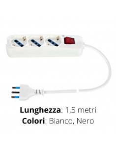 MULTIPRESA 3 UNIVERS.+INTERR.+CAVO 1,5 MT. LINEA