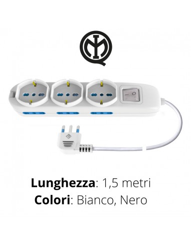 MULTIPRESA 6 BIPR.+3 SCHUKO+INTERR.+CAVO LINEA