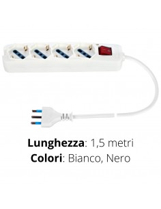 MULTIPRESA 4 UNIVERS.+INTERR.+CAVO 1,5 MT. LINEA