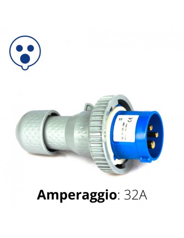 SPINA CEE BLU 32A 2P+T  6h   220-250V   IP67