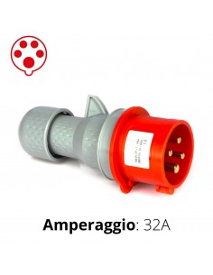 SPINA CEE ROSSA 32A 3P+N+T  6h   380-415V   IP44