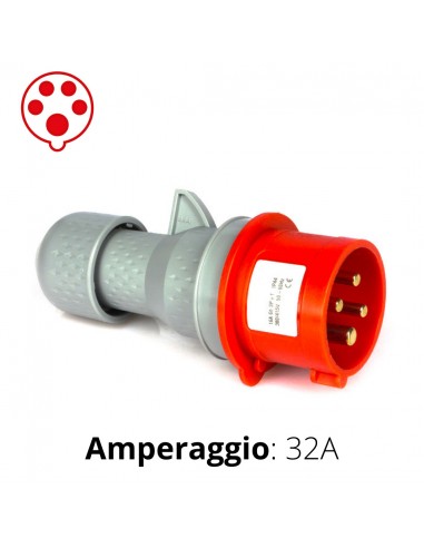 SPINA CEE ROSSA 32A 3P+N+T  6h   380-415V   IP44