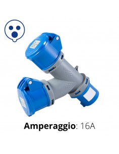 MOLTIPLICATORE INDUSTR.  2 USCITE 2P+T 22OV IP44