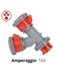 MOLTIPLICATORE INDUSTR.  2 USCITE 3P+T 38OV IP67