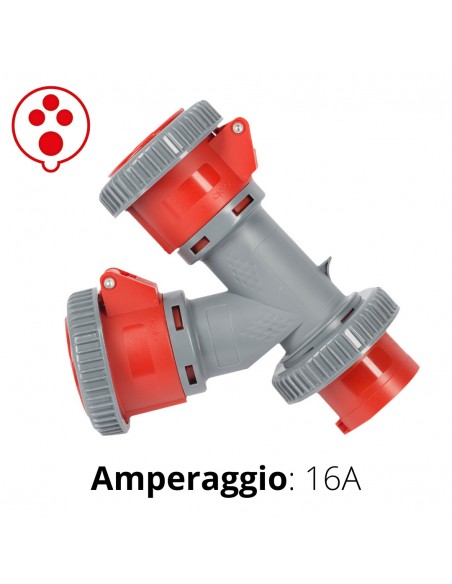 MOLTIPLICATORE INDUSTR.  2 USCITE 3P+T 38OV IP67