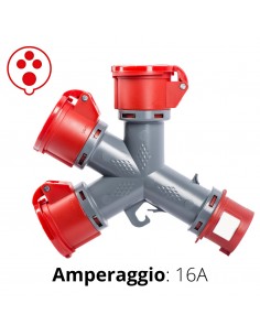 MOLTIPLICATORE INDUSTR.  3 USCITE 3P+T 38OV IP44