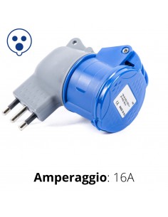 ADATTATORE A "PETTINE" SPINA 16A PRESA CEE BLU