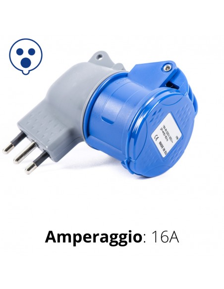 ADATTATORE A "PETTINE" SPINA 16A PRESA CEE BLU