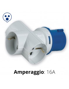 ADATTATORE SPINA CEE BLU A TRE PRESE UNIVERSALE