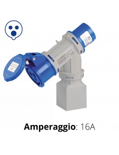 MOLTIPLICATORE 2 USCITE 1 PRESA SCHUKO UNIVERSALE