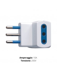 ADATTATORE TRIPLO 10A BIANCO
