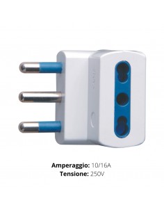 ADATTATORE TRIPLO 16A +3 BIPRESE 10/16A+T BIANCO