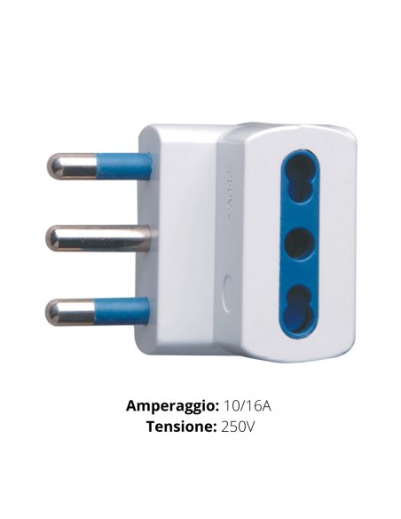 ADATTATORE TRIPLO 16A +3 BIPRESE 10/16A+T BIANCO