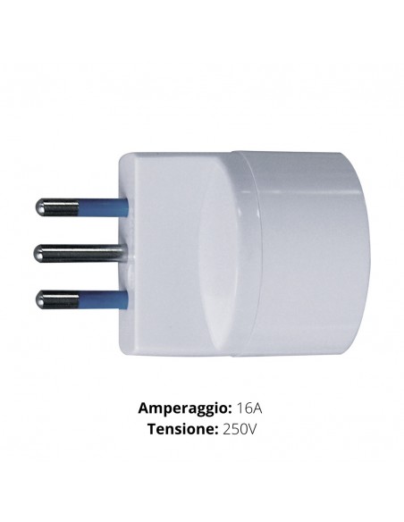 ADATTATORE SCHUKO SPINA 16A +T  BIANCO