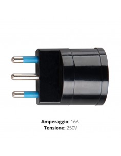 ADATTATORE SCHUKO SPINA 16A +T  NERO