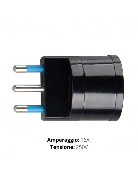 ADATTATORE SCHUKO SPINA 16A +T  NERO