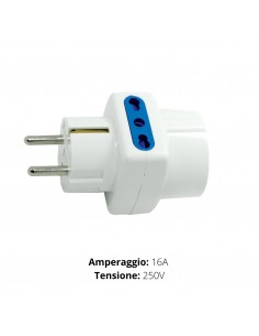 ADATTATORE TRIPLO SCHUKO SPINA SCHUKO +T BIANCO