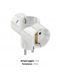 ADATTATORE SPINA SCHUKO A TRE PRESE SCHUKO