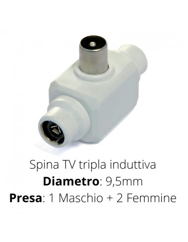 SPINA TV TRIPLA INDUTTIVA DA 9,5mm