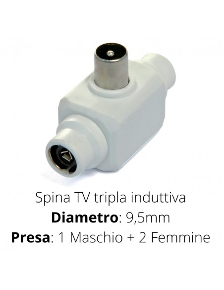 SPINA TV TRIPLA INDUTTIVA DA 9,5mm