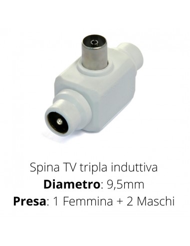 PRESA TV TRIPLA INDUTTIVA DA 9,5mm