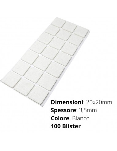 FELTRO ADESIVO BLISTER D.10mm SP. 1mm BIANCO