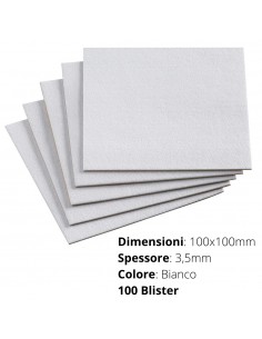 FELTRO ADESIVO  BLISTER 100x100mm SP. 3mm  BIANCO