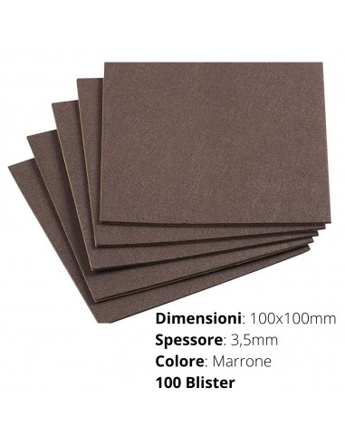 FELTRO ADESIVO  BLISTER 100x100mm SP. 3mm  MARRONE