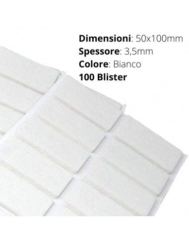 FELTRO ADESIVO  BLISTER 50x100mm SP. 3mm  BIANCO