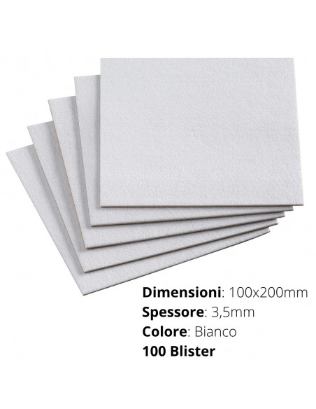 FELTRO ADESIVO  BLISTER 100x200mm SP. 3mm   BIANCO
