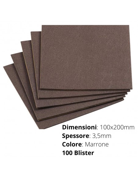 FELTRO ADESIVO  BLISTER 100x200mm SP. 3mm   MARRON