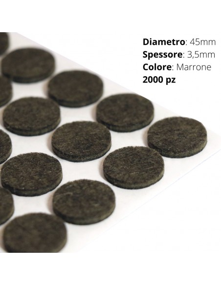 FELTRO ADESIVO STRISCIA DIAM.45mm  SP.3mm  MARRONE