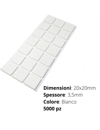 FELTRO ADESIVO STRISCIA 20X20 SP.3mm  BIANCO