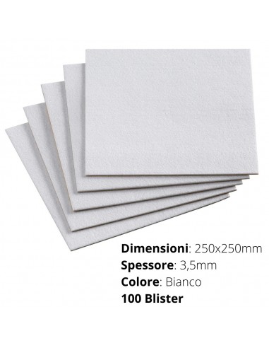 FELTRO ADESIVO   250x250 mm   SP.3mm  BIANCO