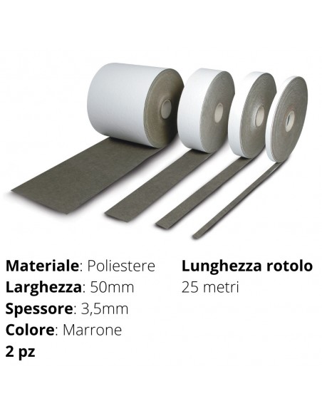 FELTRO ADESIVO ROTOLO H  5cm  SP. 3mm  MARRONE