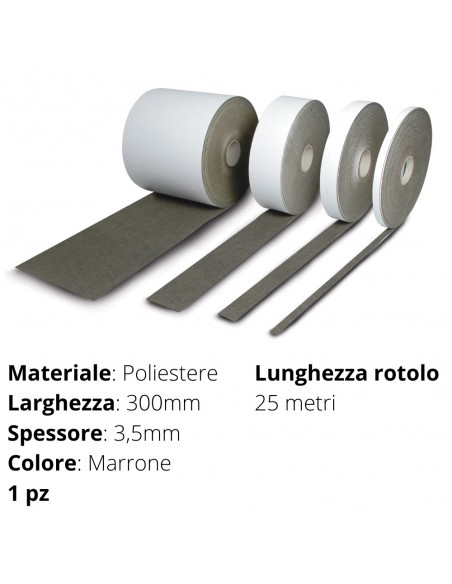 FELTRO ADESIVO ROTOLO H  30cm  SP. 3mm  MARRONE