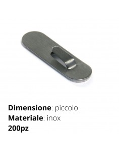 GANCIO ADESIVO METALLO INOX OVALE PICCOLO
