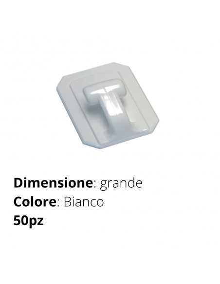 GANCIO ADESIVO ROBER GRANDE BIANCO