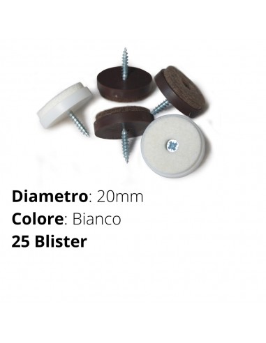 FELTRINO 20MM VITE BIANCO PZ. 4