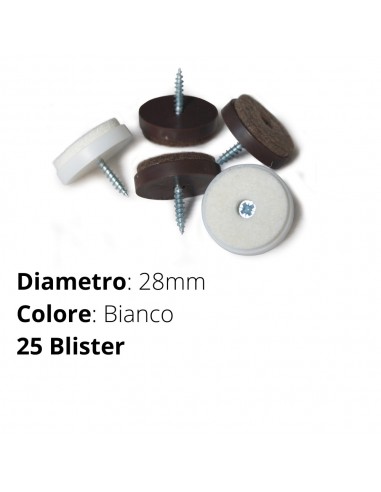 FELTRINO 28MM VITE BIANCO PZ. 4