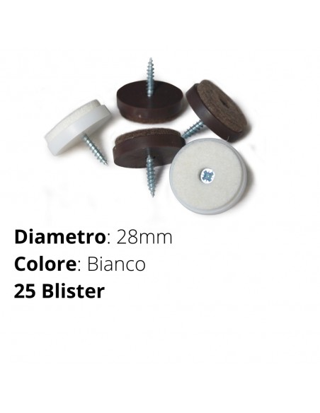 FELTRINO 28MM VITE BIANCO PZ. 4